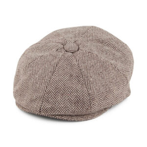 Brown Baby Herringbone Newsboy Cap